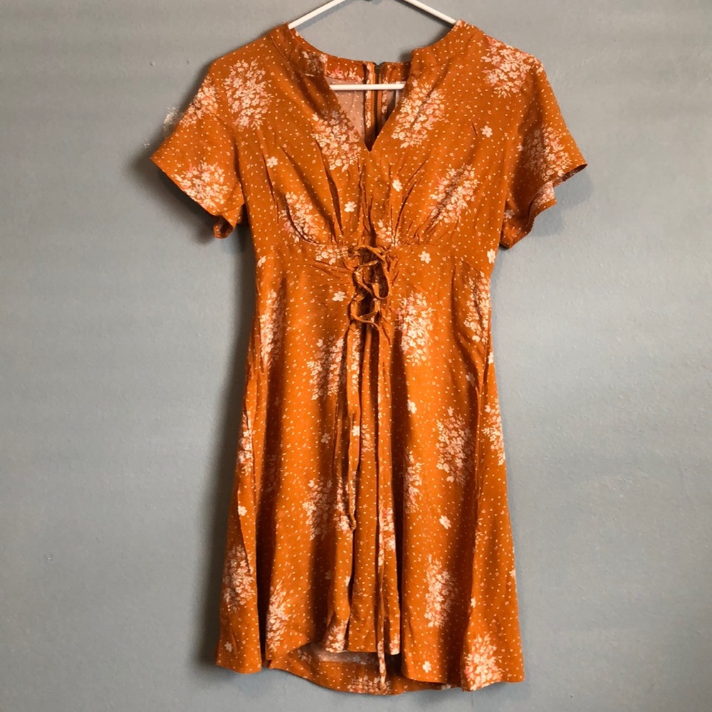 Cris cross front dress.